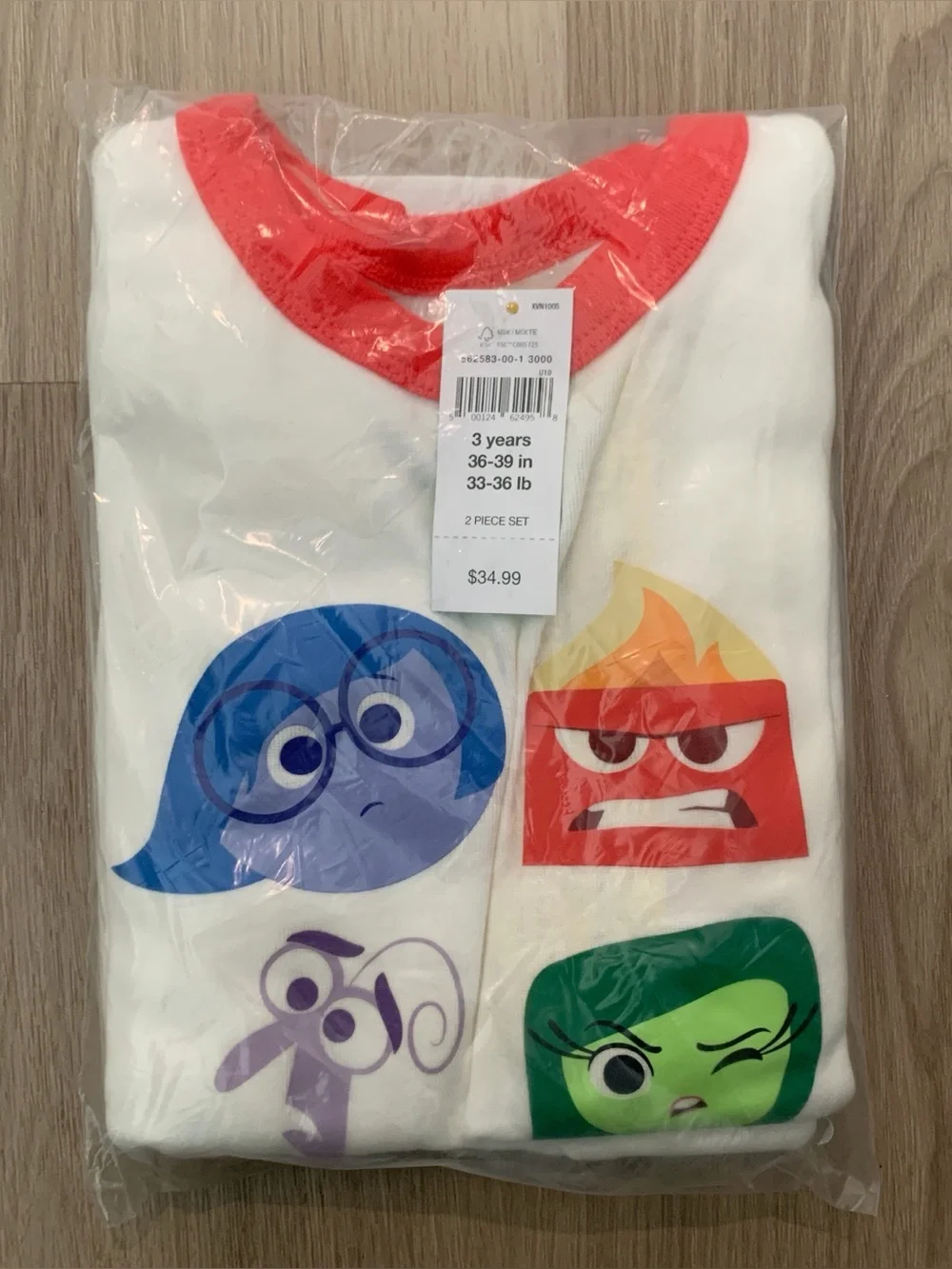 New 3 Yrs babyGAP × Disney Inside Out 100% Organic Cotton PJ Set Toddler Pajamas